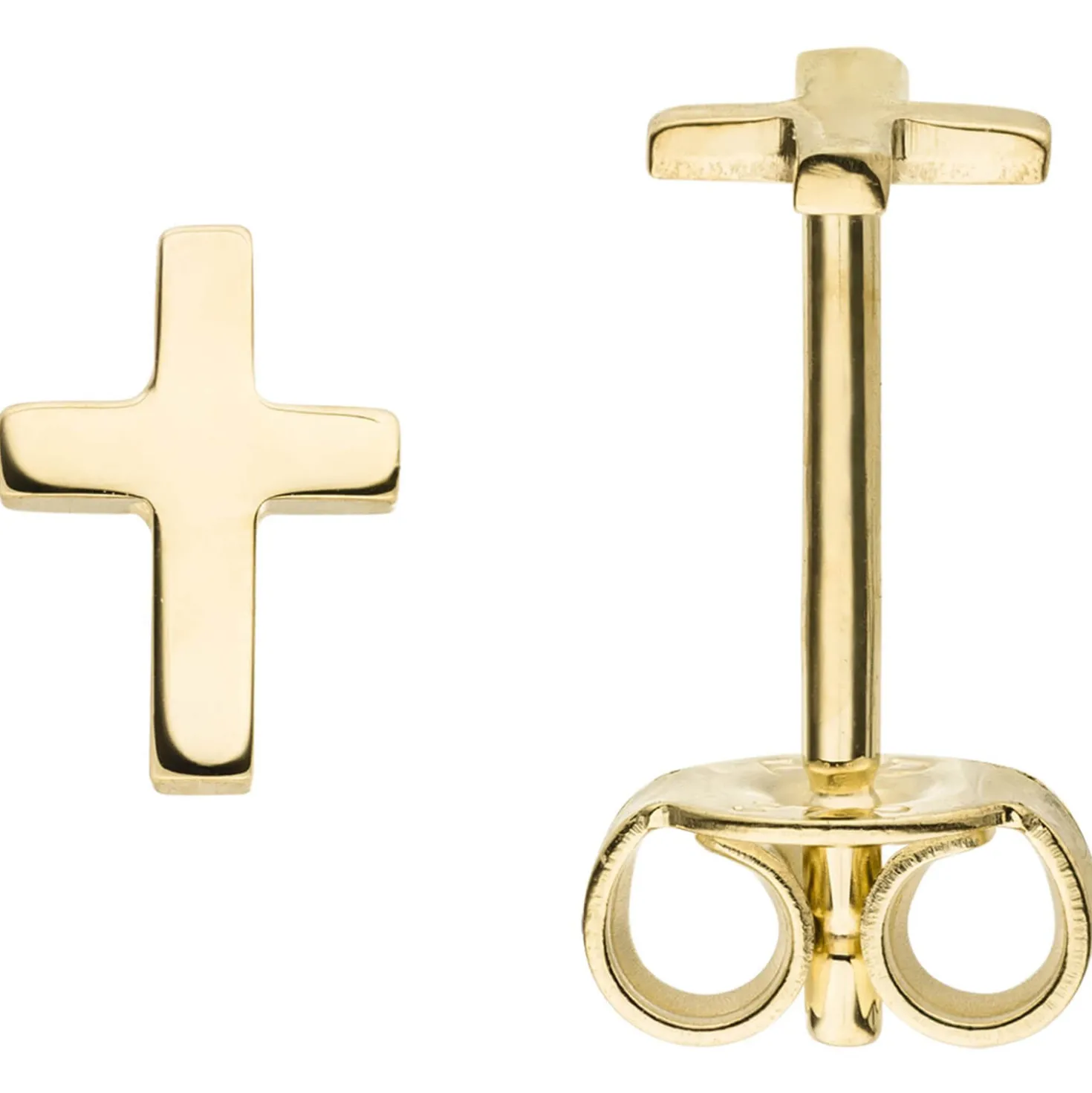 Ohrstecker Kreuze 6,5x4,5mm aus 375 Gold Gelbgold Ohrringe Ohrschmuck schlicht