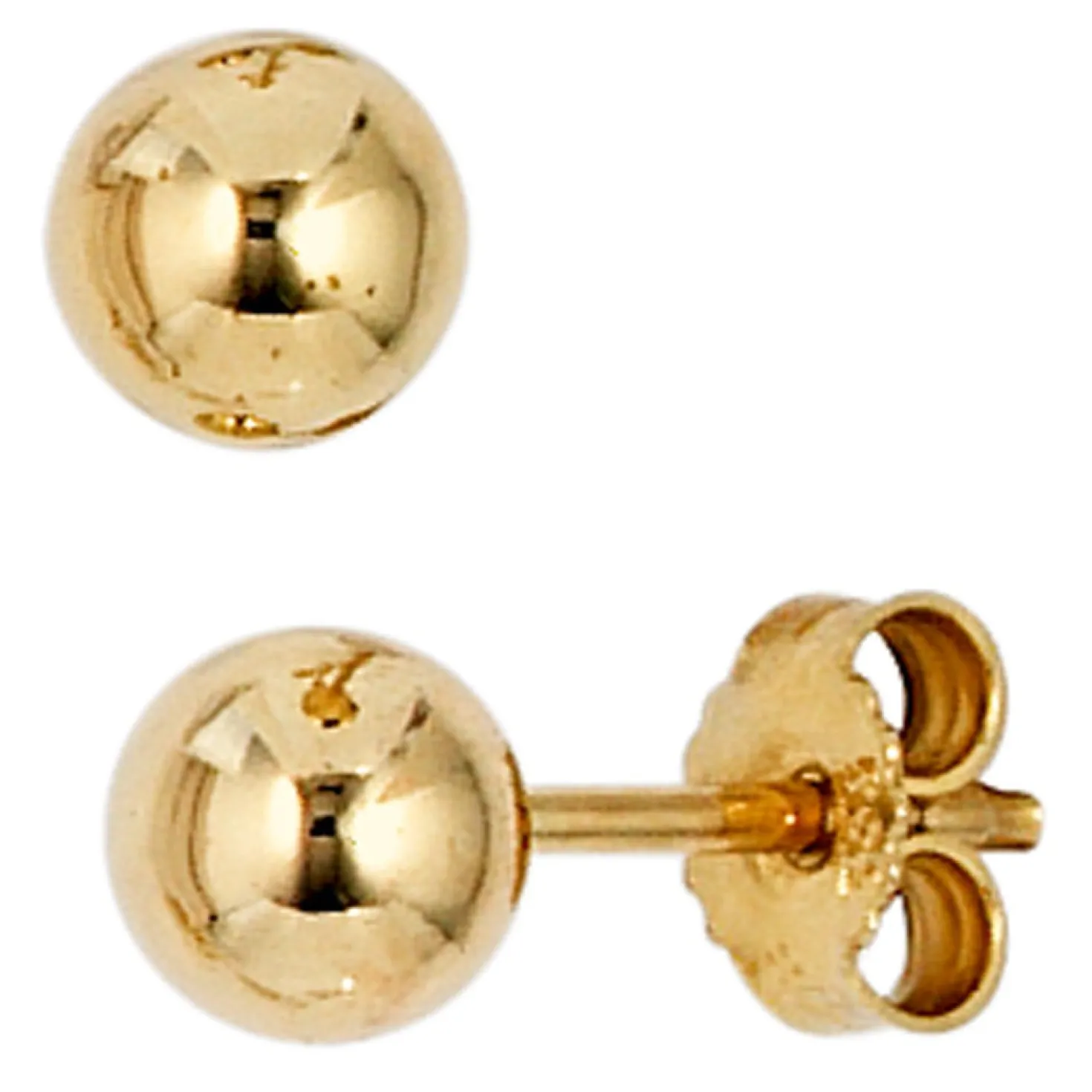 Ohrstecker Kugel 5mm 333 Gold Gelbgold Ohrschmuck Ohrringe glänzend schlicht