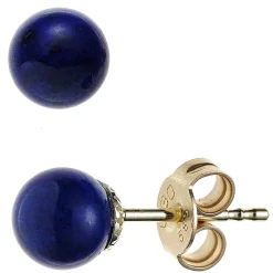 Ohrstecker mitLapis-Lazuli blau 6mm 585 Gold Gelbgold Ohrschmuck