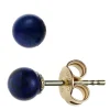 Ohrstecker mitLapis-Lazuli blau 4mm 585 Gold Gelbgold Ohrschmuck