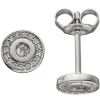 Ohrstecker mit 34 Zirkonia weiß Ø 6,5mm 925 Silber rhodiniert Ohrringe rund