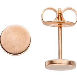 Ohrstecker 6mm Ohrringe Studs Ohrschmuck, rund, Edelstahl mit Rotgold-Farbe
