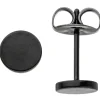 Ohrstecker 6mm Studs Ohrringe Ohrschmuck, rund flach, Edelstahl schwarz lackiert