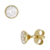 Ohrstecker 4,8mm Zirkonia weiß rund 333 Gold Gelbgold Ohrschmuck Solitär