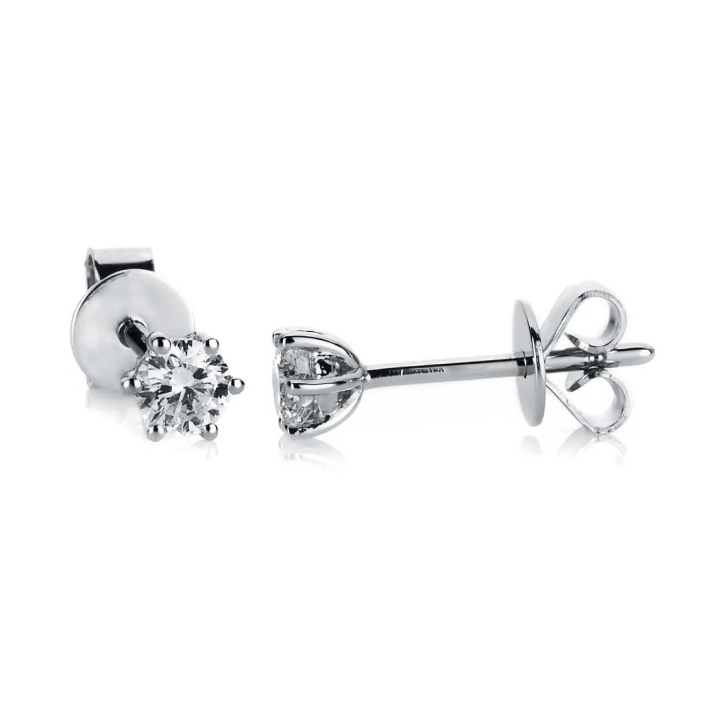 Ohrstecker Ohrringe aus 950 Platin 2 Diamanten Brillanten 0,60 Ct. 6er-Krappe