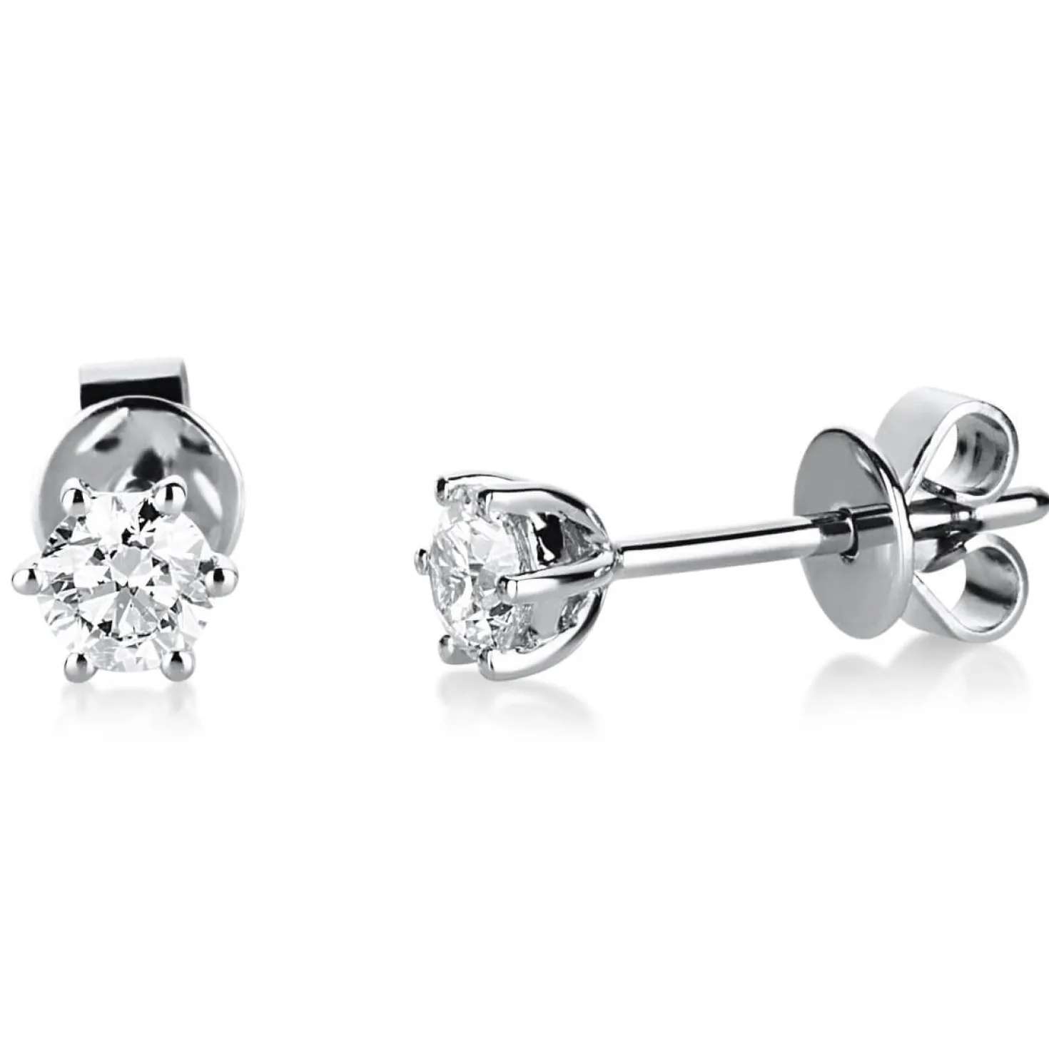 Ohrstecker Ohrringe aus 950 Platin 2 Diamanten Brillanten 0,40 Ct. 6er-Krappe