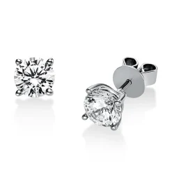 Ohrstecker Ohrringe aus 950 Platin 2 Diamanten Brillanten 1,40 Ct. 4er-Krappe