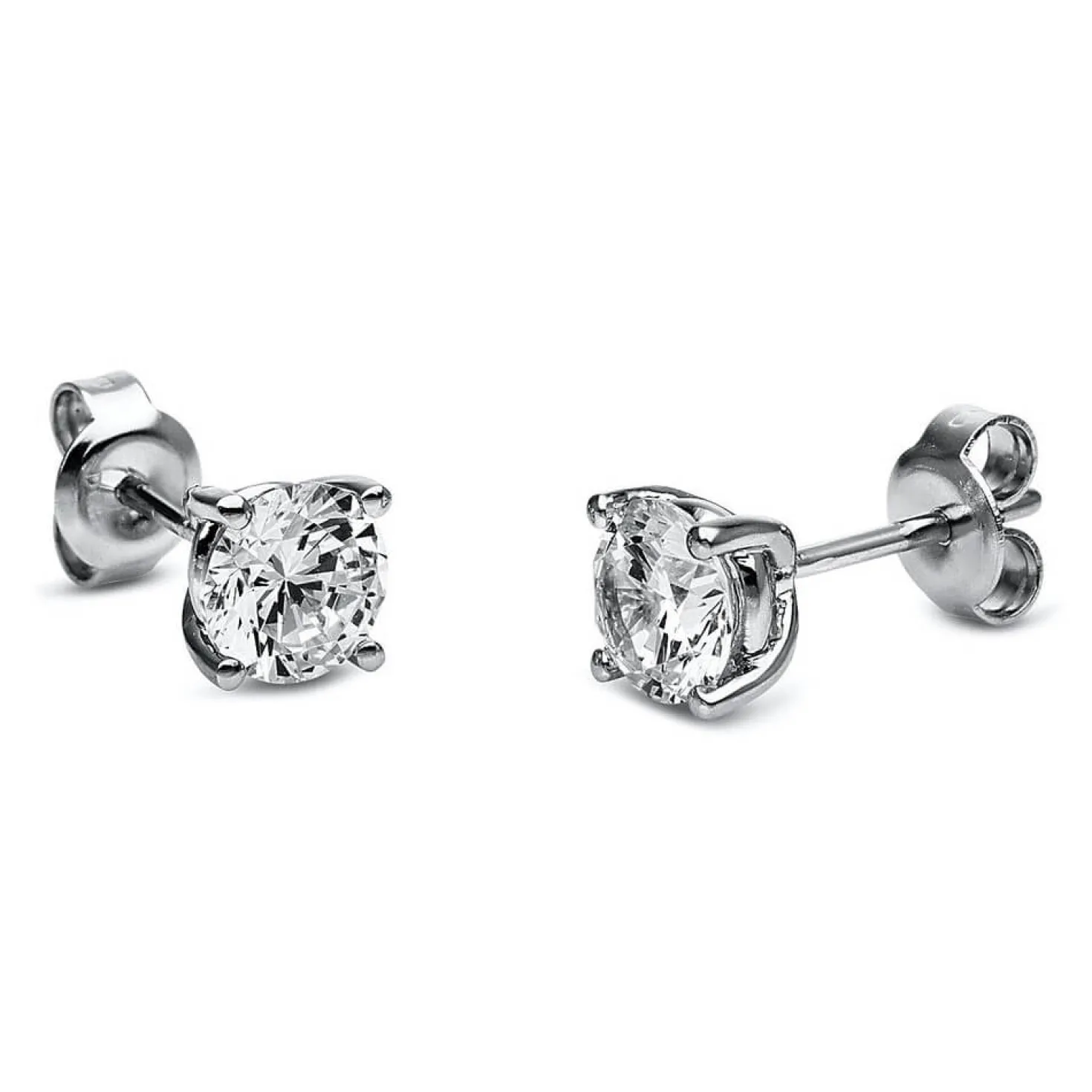 Ohrstecker Ohrringe aus 950 Platin 2 Diamanten Brillanten 1,40 Ct. 4er-Krappe