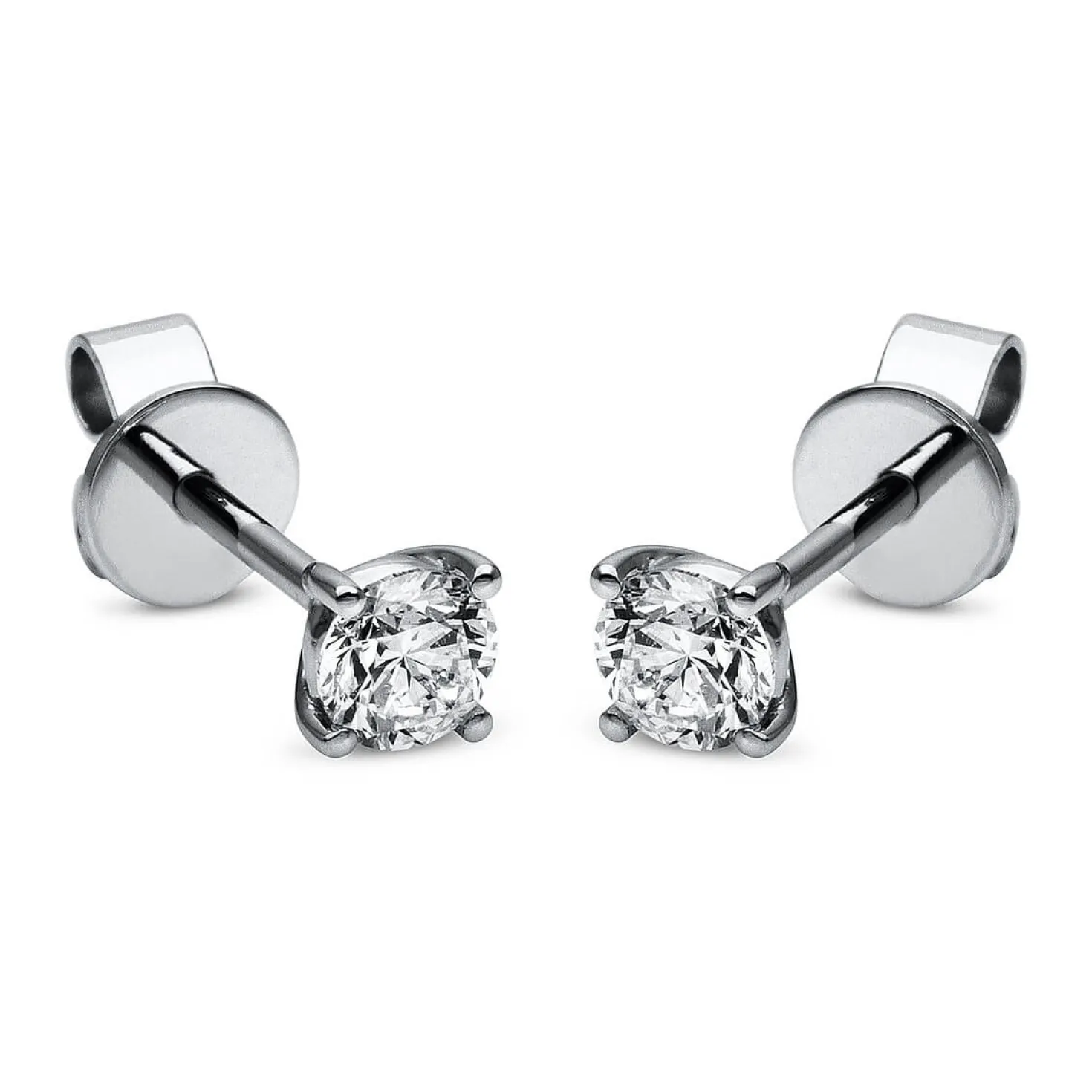Ohrstecker Ohrringe aus 950 Platin 2 Diamanten Brillanten 0,40 Ct. 4er-Krappe