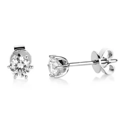 Ohrstecker Ohrringe aus 950 Platin 2 Diamanten Brillanten 0,80 Ct. 6er-Krappe