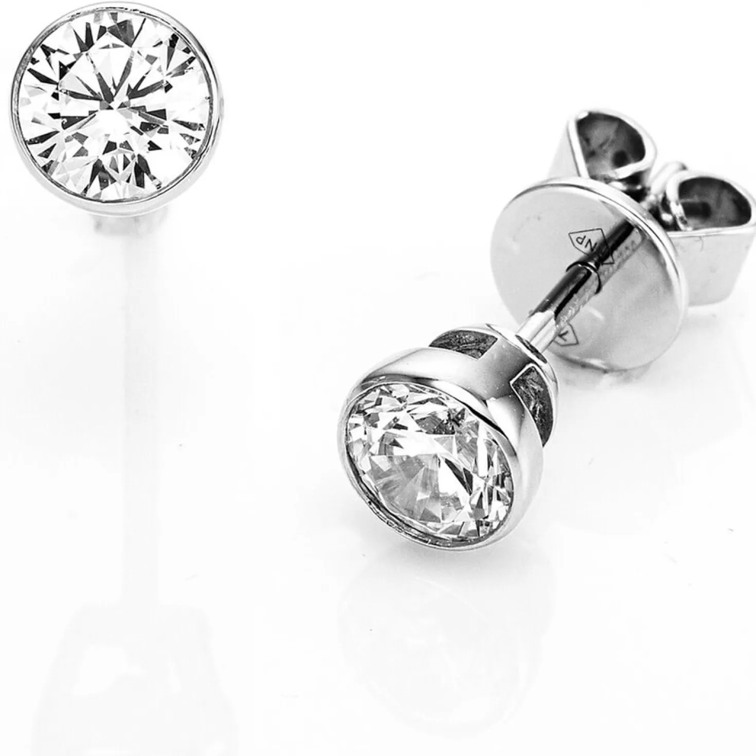 Ohrstecker Ohrringe aus 950 Platin mit 2 Diamanten Brillanten 0,80 Ct. Zarge
