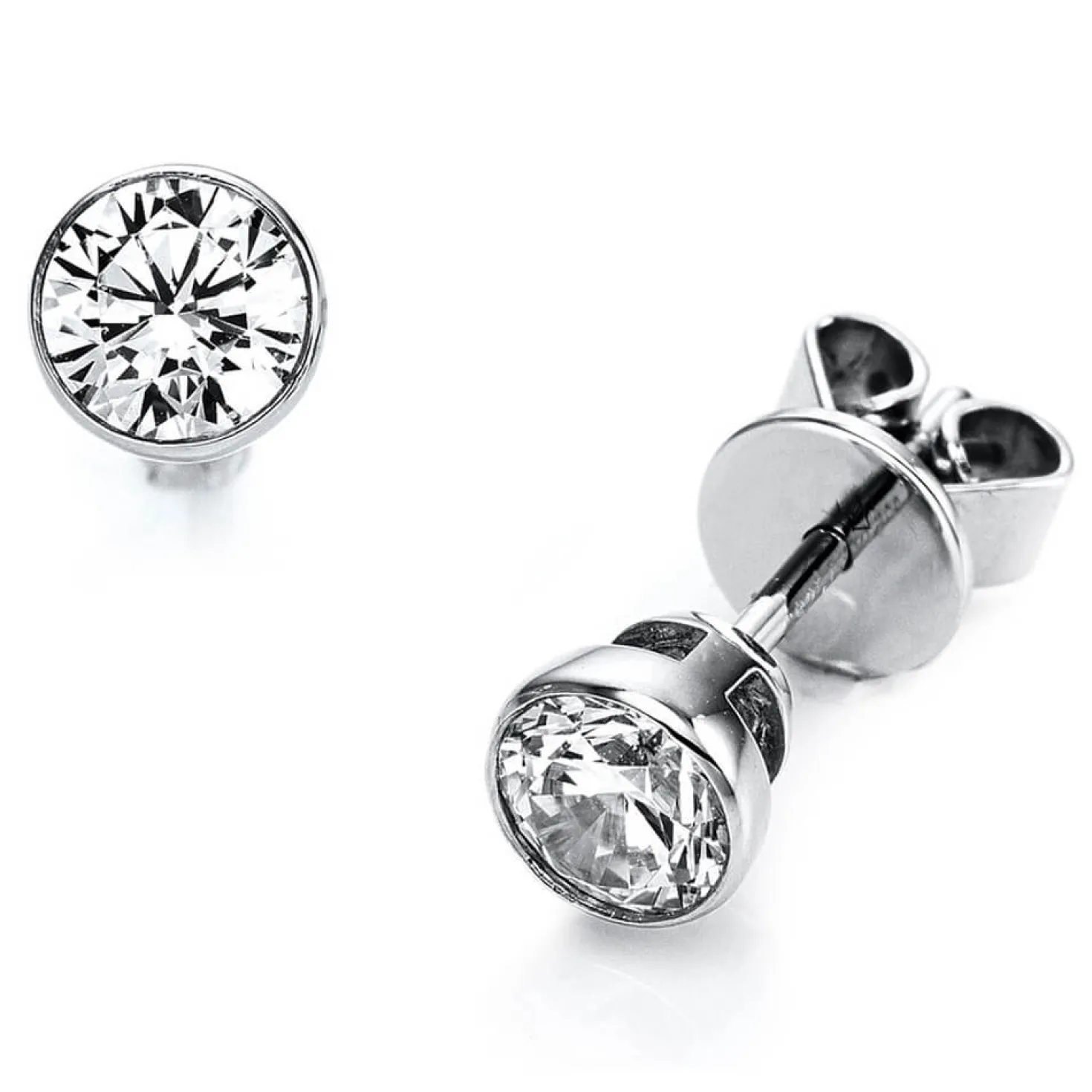 Ohrstecker Ohrringe aus 950 Platin mit 2 Diamanten Brillanten 0,80 Ct. Zarge