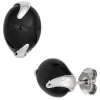 Ohrstecker Ohrringe aus 925 Silber Edelstein Onyx oval glatt glänzend