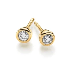 Ohrstecker Ohrringe mit Diamant Brillant 0,20ct Solitär 750 Gold Gelbgold