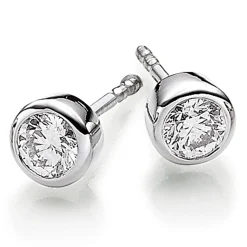 Ohrstecker Ohrringe mit Diamant Brillant 0,50ct Solitär 750 Gold Weißgold