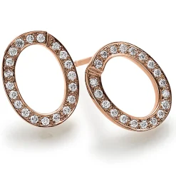 Ohrstecker Ohrringe mit 40 Diamanten Brillanten 0,40ct 750 Gold Rotgold