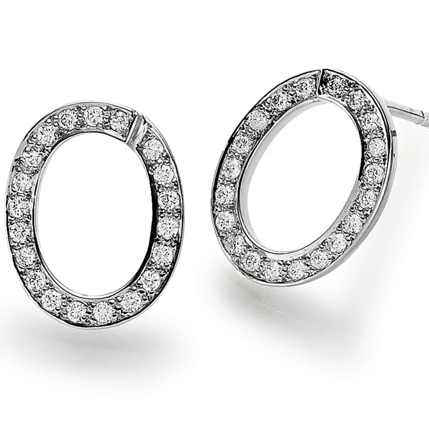 Ohrstecker Ohrringe mit 40 Diamanten Brillanten 0,40ct 750 Gold Weißgold