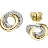 Ohrstecker Ohrringe mit 48 Diamanten 0.14Ct Ringe 585 Gelbgold Weißgold