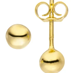 Ohrstecker Ohrringe 5mm Kugel aus 925 Silber gelbvergoldet Ohrschmuck