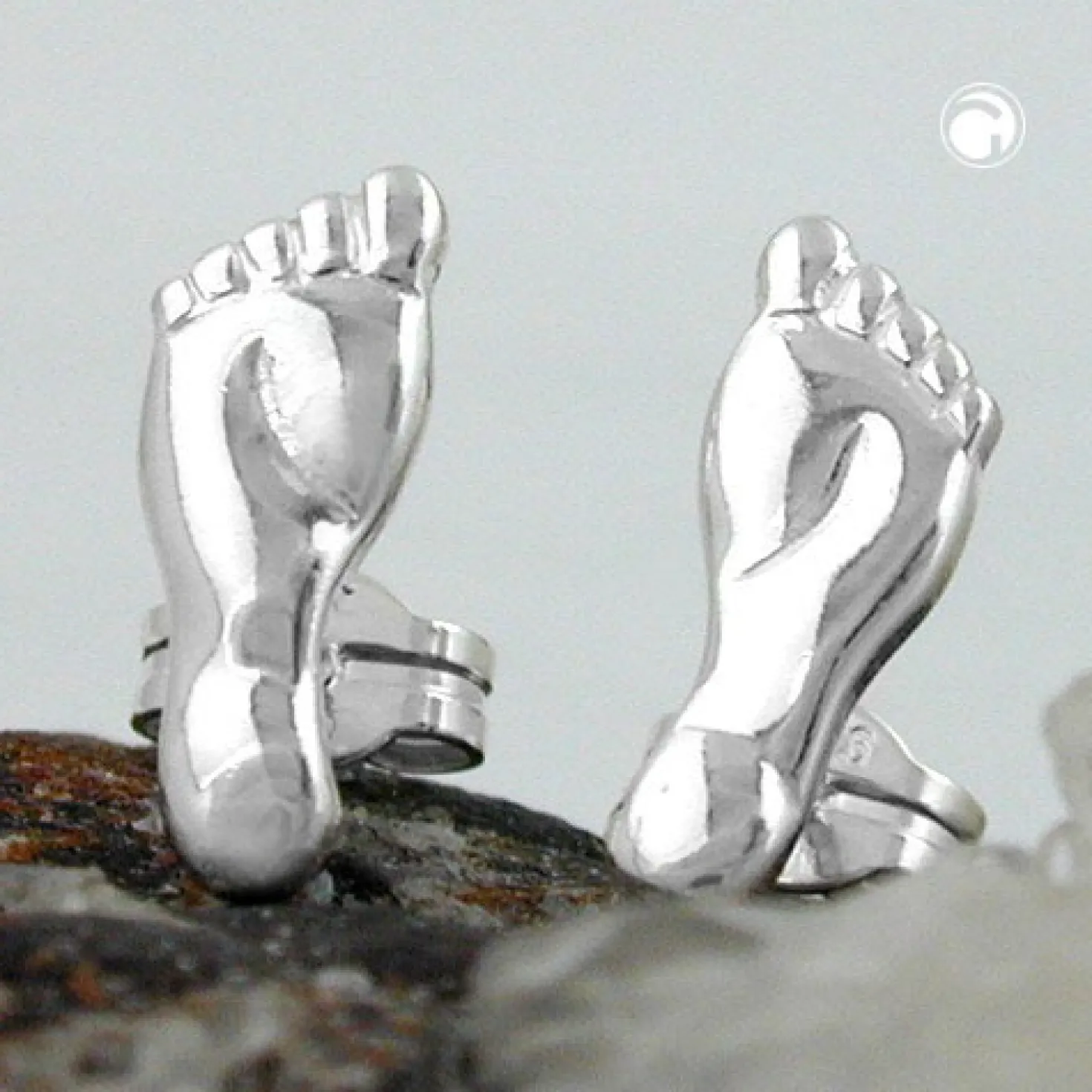 Ohrstecker Ohrringe Ohrschmuck, Füße Barfuß, 925 Silber