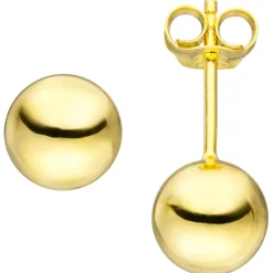 Ohrstecker Ohrringe Ohrschmuck Kugel Kügelchen 8mm 925 Silber Gelbgold vergoldet