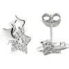 Ohrstecker Ohrringe Ohrschmuck, Sterne Sternchen mit weißen Zirkonia, 925 Silber