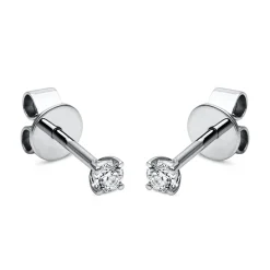 Ohrstecker Ohrringe 950 Platin 2 Diamanten Brillanten 0,10 Ct. 4er-Krappe Ø2,3mm