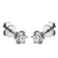 Ohrstecker Ohrringe 950 Platin 2 Diamanten Brillanten 0,50 Ct. 6er-Krappe Ø4,5mm