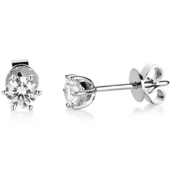 Ohrstecker Ohrringe 950 Platin 2 Diamanten Brillanten 0,50 Ct. 6er-Krappe Ø4,5mm