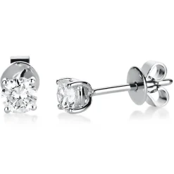 Ohrstecker Ohrringe 950 Platin 2 Diamanten Brillanten 0,50 Ct. 4er-Krappe Ø4,6mm