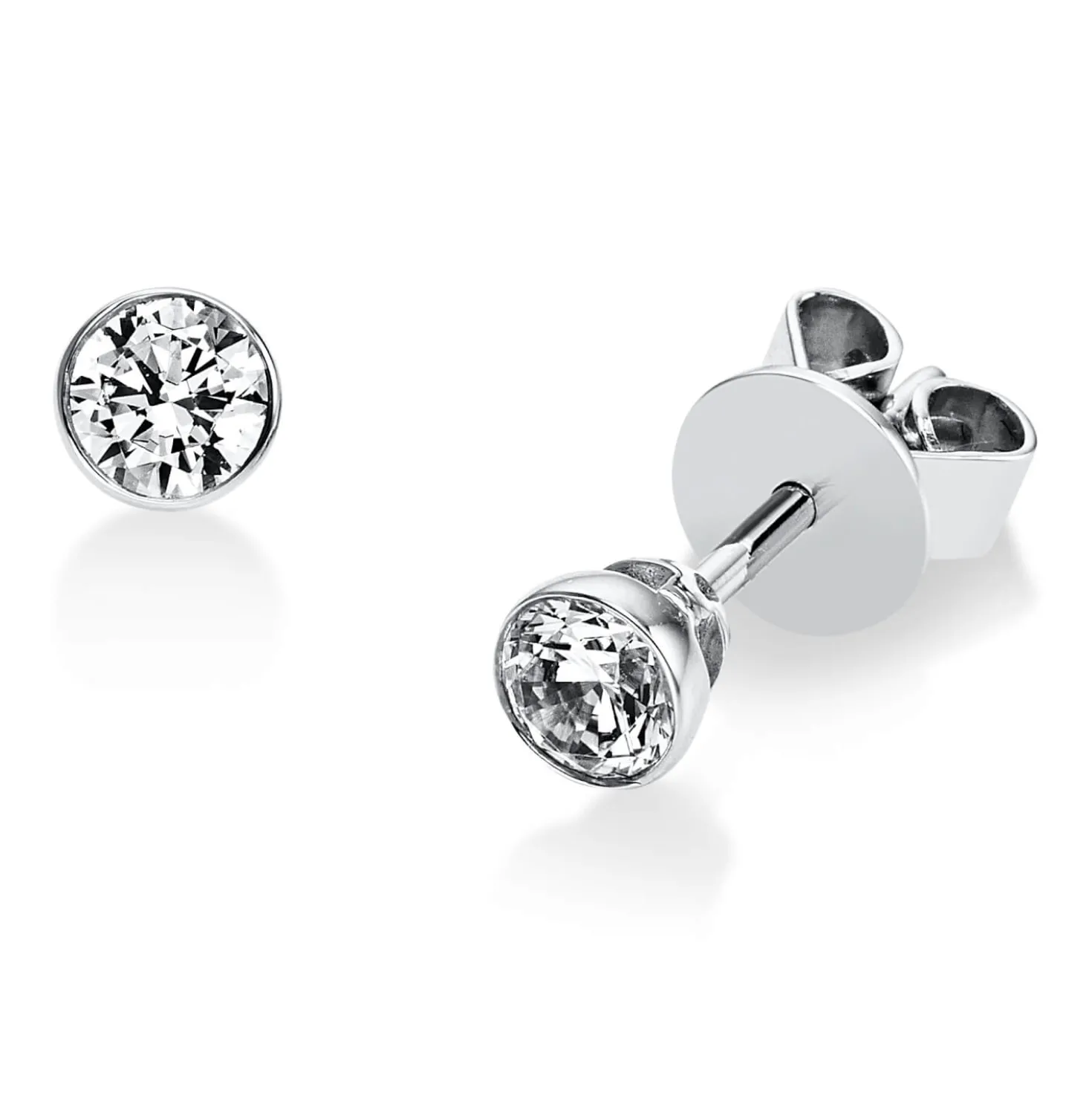 Ohrstecker Ohrringe 950 Platin 2 Diamanten Brillanten 0,40 Ct. Zarge Ø4,0mm