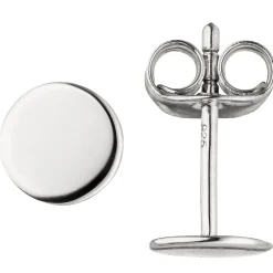 Ohrstecker Ohrringe runde Plättchen Ø 6,2mm aus 925 Silber rhodiniert Ohrschmuck