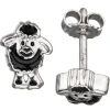Ohrstecker Ohrringe, schwarzes Schäfchen Schaf 925 Silber Lackeinlage Kinder