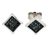 Ohrstecker Ohrringe 925 Silber mit Zirkonia schwarz Ohrschmuck modern