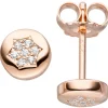 Ohrstecker Ohrringe Sternchen Sterne Zirkonia, 925 Silber Rotgold vergoldet