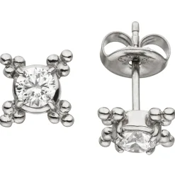 Ohrstecker Ohrschmuck aus Edelstahl 7,7mm mit Zirkonia weiß Ohrringe Damen