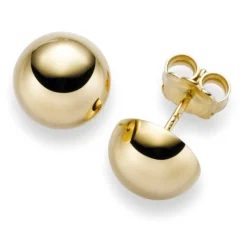 Ohrstecker Ohrschmuck Halbkugel 10mm 585 Gold Gelbgold glatt glänzend