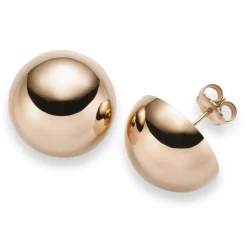 Ohrstecker Ohrschmuck Halbkugel 18mm 750 Gold Rotgold glatt glänzend