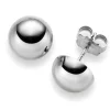 Ohrstecker Ohrschmuck Halbkugel 10mm 750 Gold Weißgold glatt glänzend