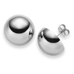 Ohrstecker Ohrschmuck Halbkugel 18mm 750 Gold Weißgold glatt glänzend