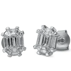 Ohrstecker Ohrstecker aus 750 Weißgold 18 Diamanten Fanatsy-Schliff 0,61ct TW-SI
