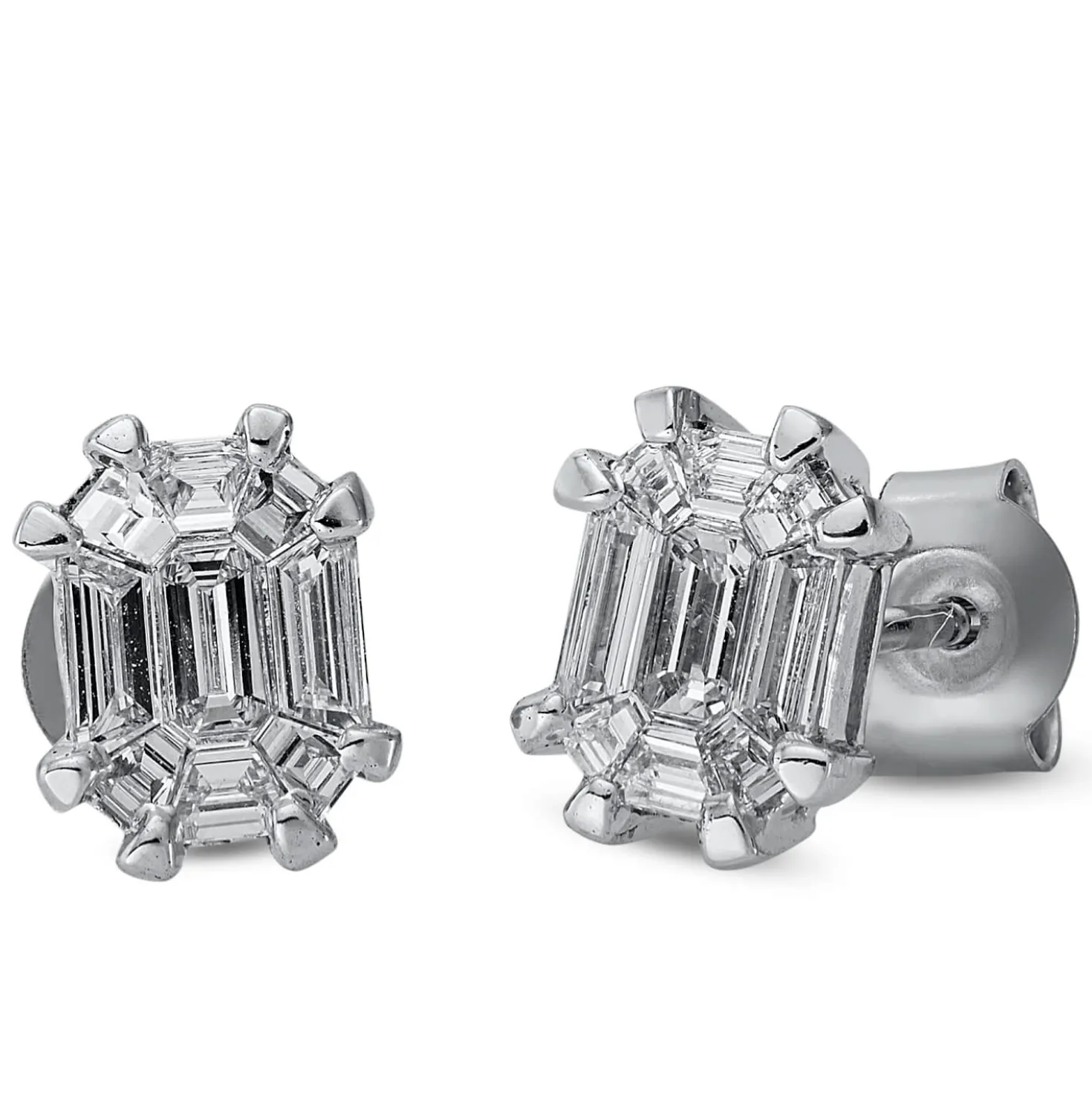 Ohrstecker Ohrstecker aus 750 Weißgold 18 Diamanten Fanatsy-Schliff 0,61ct TW-SI