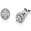 Ohrstecker Oval aus 750 Gold Weißgold 56 Diamanten 0,45ct TW-SI 9x7,4mm