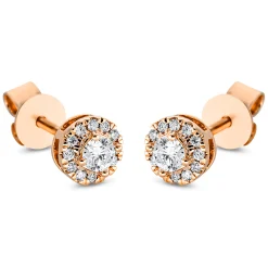 Ohrstecker rund aus 750 Gold Rotgold 26 Diamanten 0,28ct TW-SI Ø5,5mm