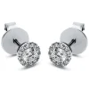 Ohrstecker rund aus 585 Gold Weißgold 26 Brillanten 0,5ct TW-SI Ø5,8mm