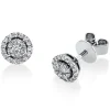 Ohrstecker rund aus 750 Gold Weißgold 48 Diamanten 0,26ct TW-SI Ø6,4mm