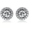 Ohrstecker rund aus 750 Weißgold 2 Brillanten 1ct TW-SI 32 Brillanten 0,38ct TW-SI
