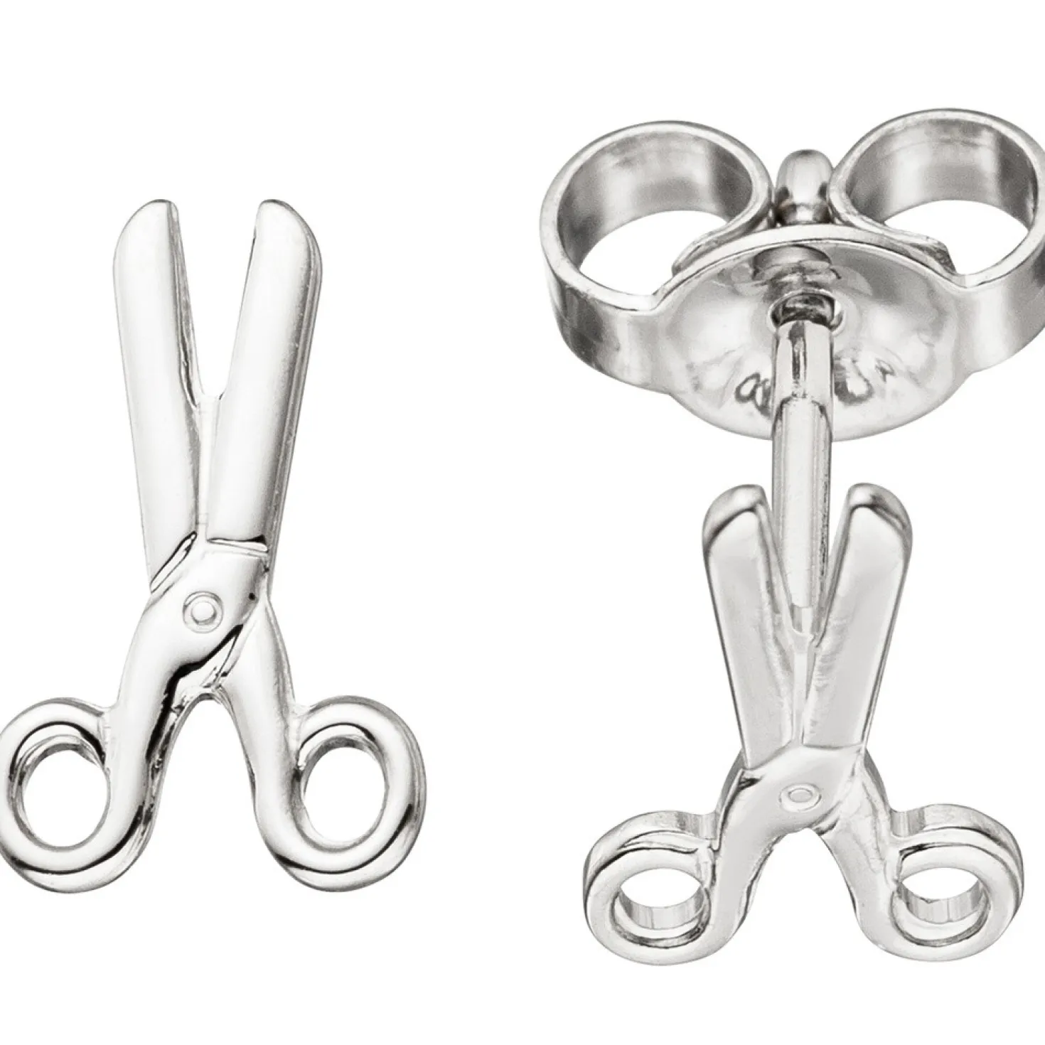 Ohrstecker Schere Ohrringe Silberohrringe Ohrschmuck aus 925 Silber rhodiniert