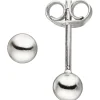 Ohrstecker Silberohrringe Kugelohrstecker Ohrschmuck Kugel 4mm, 925 Silber