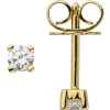 Ohrstecker Solitär Ohrringe mit 2 Diamanten 0.24Ct 585 Gold Gelbgold